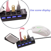 4-port USB hub with Cartfly switches and LED indicators