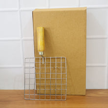 Kitchen Square Stainless Steel Roaster Jali, Barbecue Grill with Wooden Handle